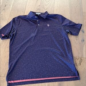 Peter Millar Dark Blue Polo with Pink Details